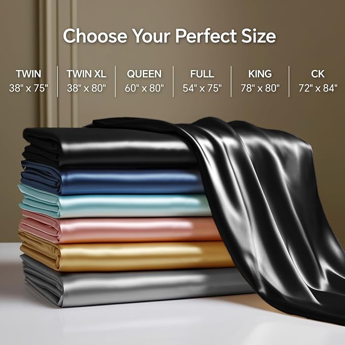 BEDELITE Satin Fitted Sheet and Pillowcases Set, Luxury Soft Similar to Silk - Image 7