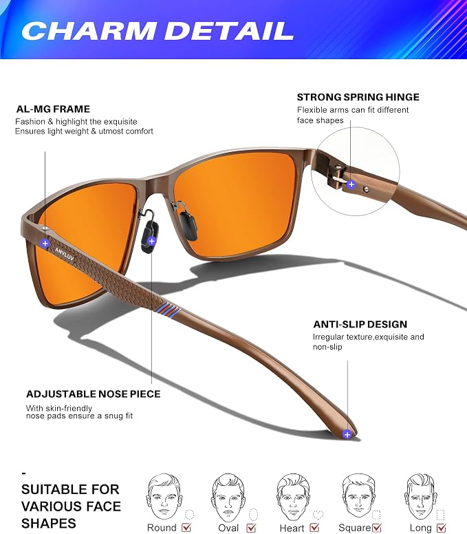 ANYLUV Blue Light Glasses Men, Relieve Eyestrain and Eye Protection, Al-Mg - Image 3