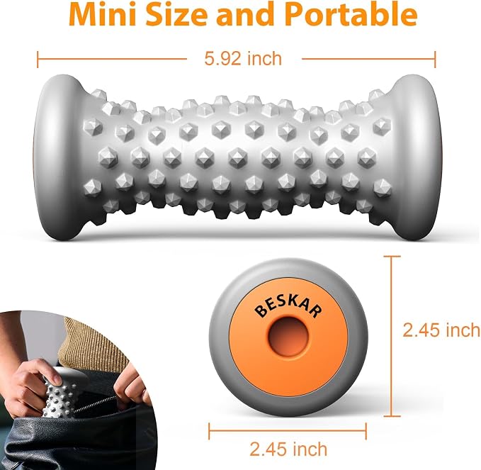 BESKAR Foot Massager Roller for Plantar Fasciitis Relief, Portable Feet Roller - Image 5