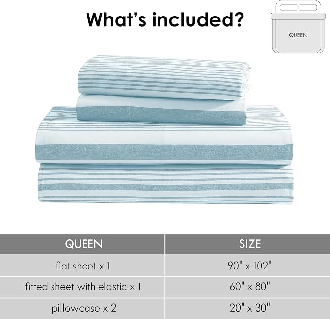 ClevaHome Classic Stripe Sheet Set - Image 5