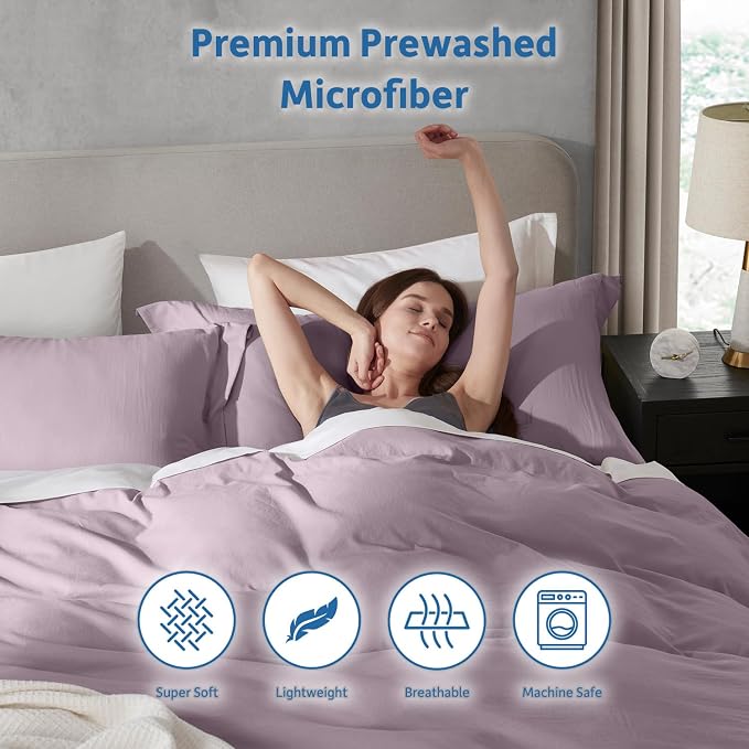 Nestl Dusty Purple Duvet Cover King Size - Image 6