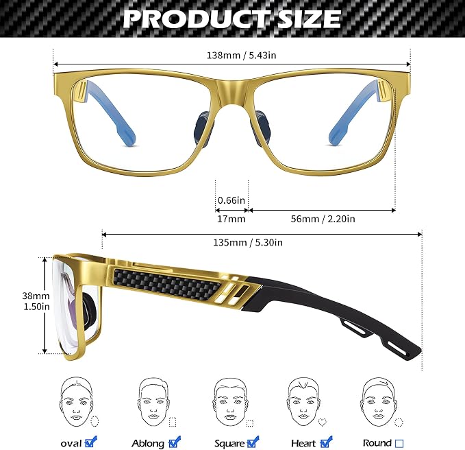 ANYLUV Blue Light Blocking Glasses Men Computer Gaming Glasses Lightweight - Image 5