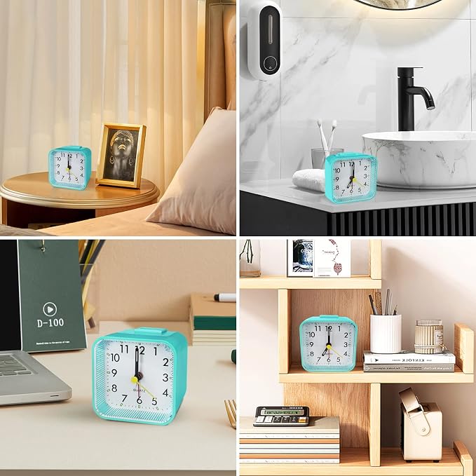 Lamisola Small Battery Operated Analog Alarm Clock, Travel Clock, Quieter - Image 6