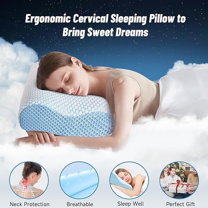CloudBliss Neck Pillow for Sleeping, Ergonomic Cervical Neck Pillow for Neck - Image 4