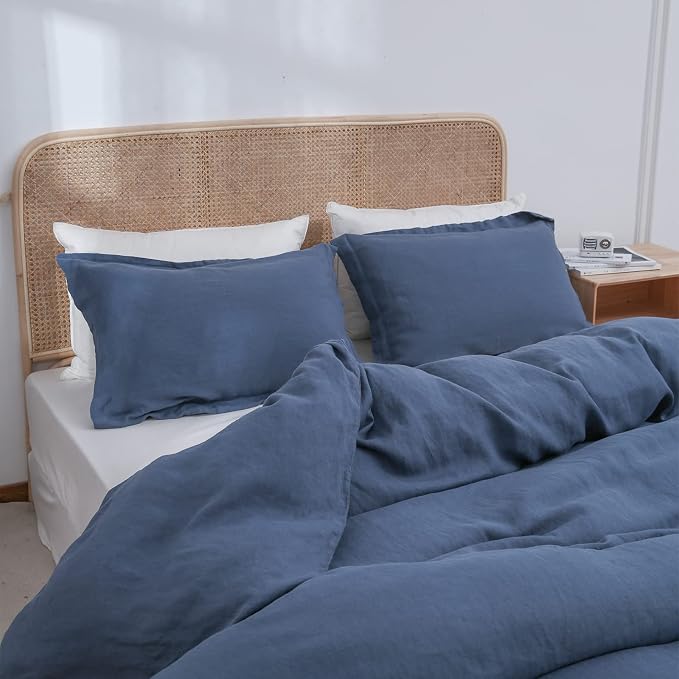 Simple&Opulence 100% Linen Duvet Cover Set 3pcs Basic Style Natural French - Image 8