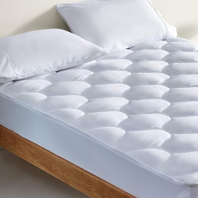SLEEP ZONE Quilted Fitted King Size Mattress Pad Cover - Image 7