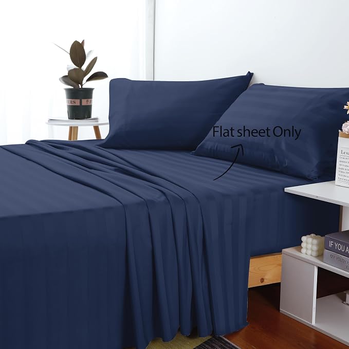 Cotton Queen Flat Sheet Only, 600 Thread Count 100% Egyptian Cotton Top Sheet - Image 2