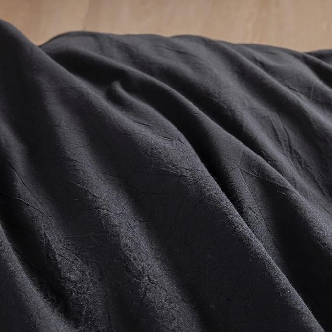 BESTOUCH Duvet Cover Set 100% Washed Cotton Linen Feel Super Soft Comfortable - Image 6