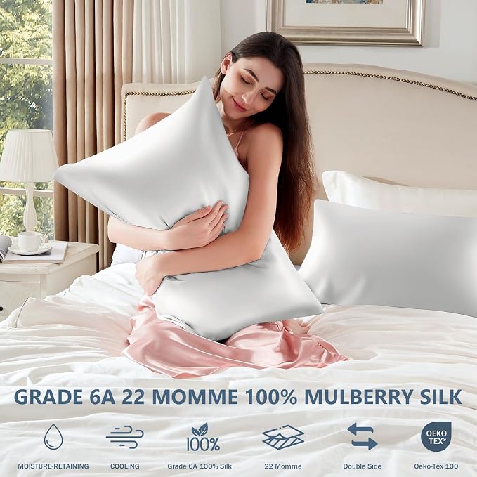 Silk Pillow Cases Queen Size 100% Mulberry Silk Pillowcase - Image 6