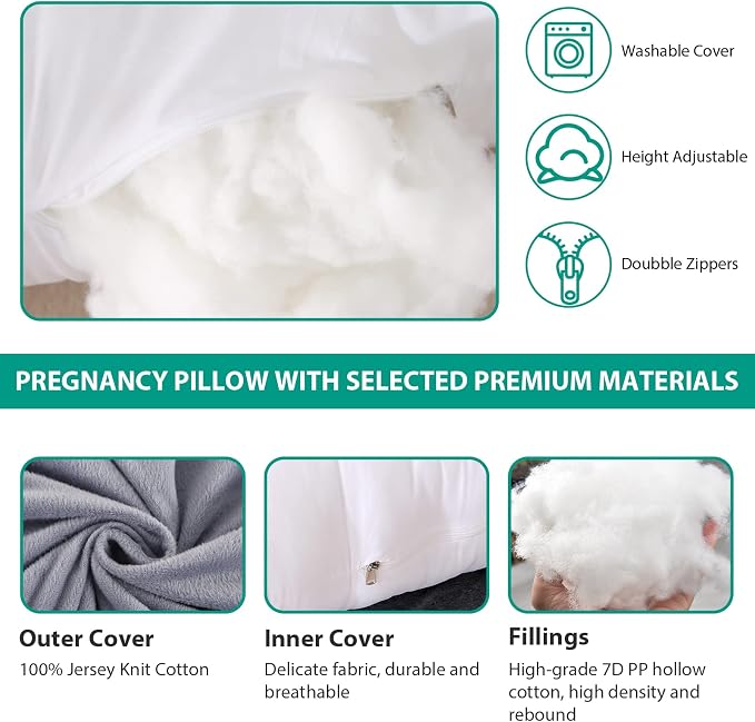 BATTOP Pregnancy Pillows for Sleeping, Pregnancy Must Haves Maternity Body - Image 8