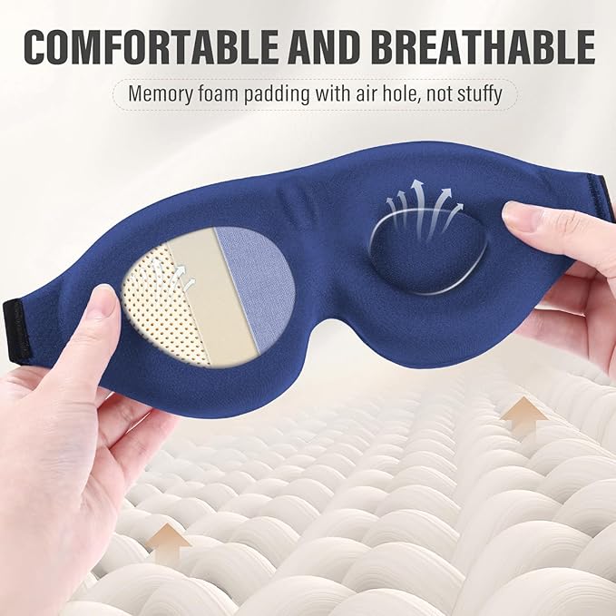 YIVIEW Sleep Mask for Side Sleeper, Complete Light Blocking 3D Pink Sleeping - Image 5