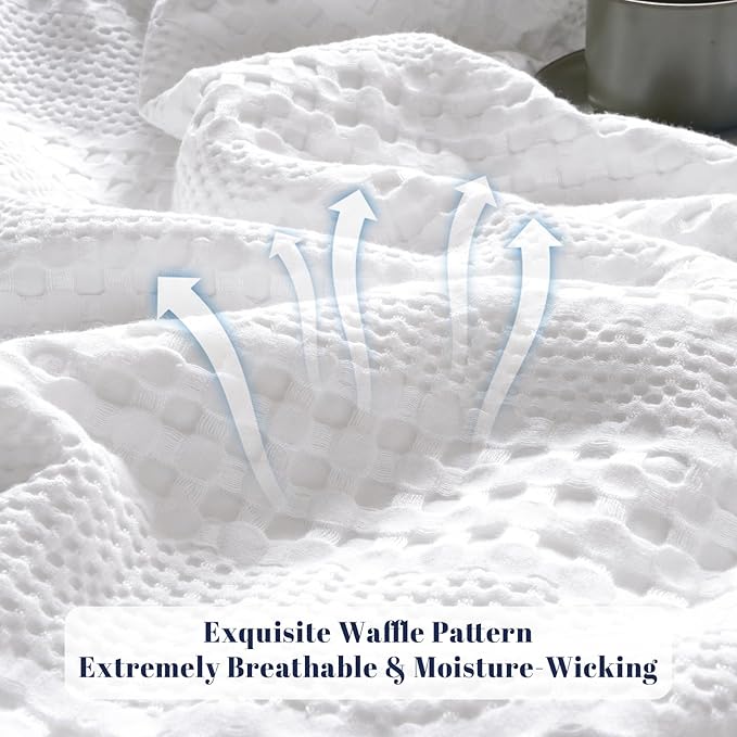 PHF Cooling Waffle Blanket California King Size, Lightweight 60% Rayon from - Image 4
