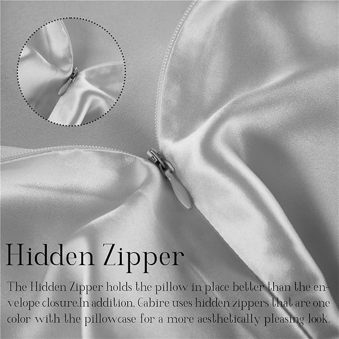 Gabire Mulberry Silk Pillow Cases Set of 2, Both Sides Real Silk Pillow Cover - Image 4