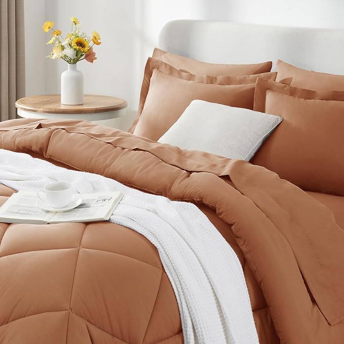 CozyLux King Size Comforter Sets Pumpkin - Image 8