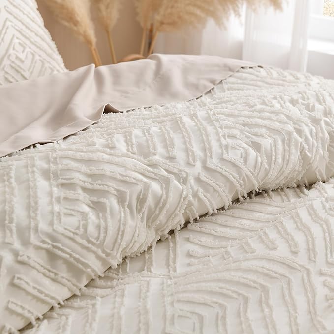 Andency Oversized King Comforter 120''x120'', 3 Pieces Beige Super King Boho - Image 5