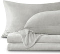BEDELITE Flannel Sheets Twin Size Light Grey by BEDELITE