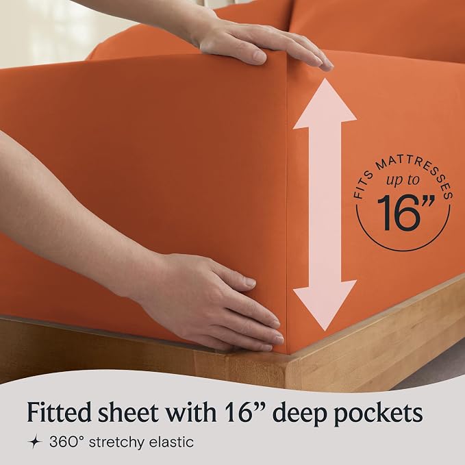 LuxClub 4 PC California King Size Sheet Set Deep Pockets 18" Wrinkle Free - Image 6