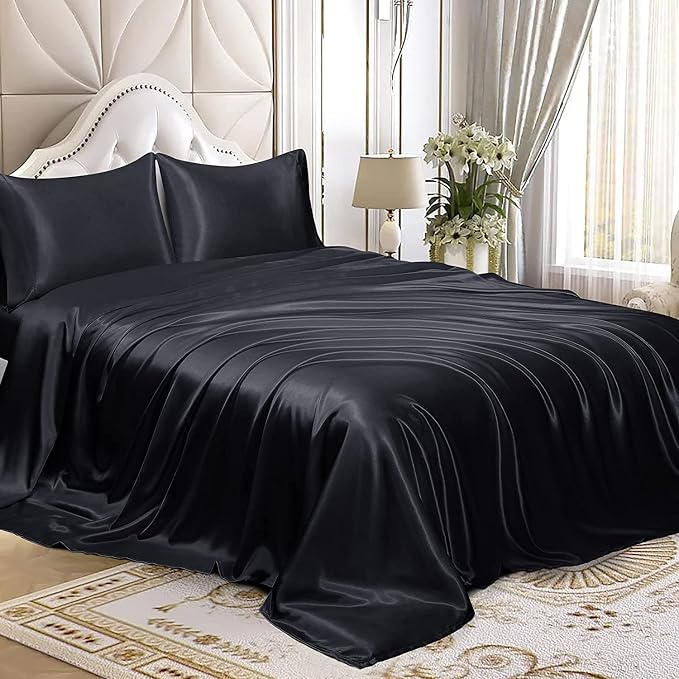 Homiest Black Satin Flat Sheet - Image 4