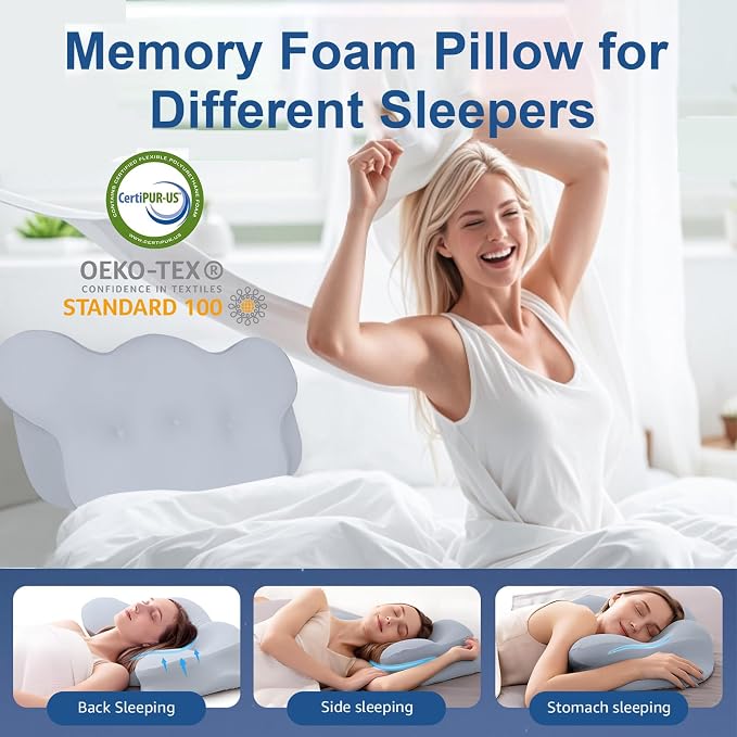 Cervical Neck Pillow, Pillows for Neck and Shoulder Pain, Contour Pillow - Image 2