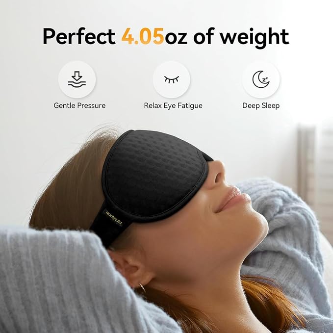 Blackout Weighted Eye Mask for Sleeping: 3D Contoured Gentle-Pressure Sleep - Image 2