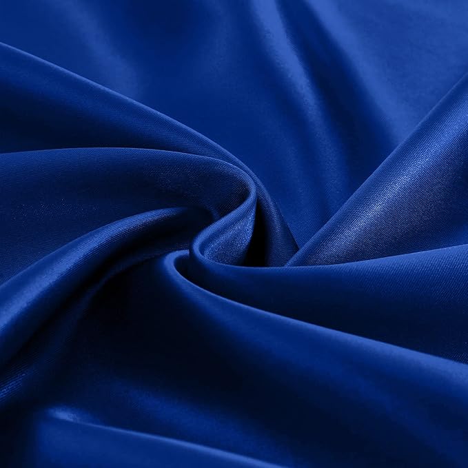 Homiest Royal Blue Satin Fitted Sheet Queen Size, Deep Pocket, Luxury & Ultra - Image 4