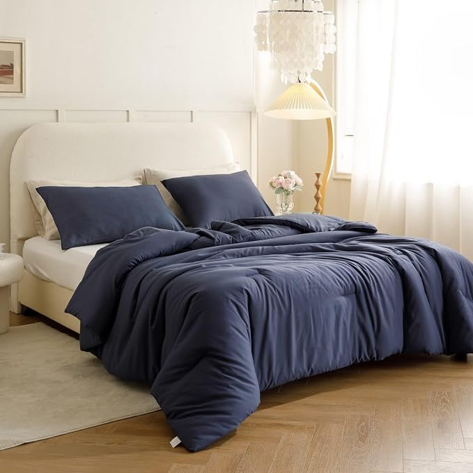 ROSGONIA Oversized Queen Comforter Navy Blue - Image 4
