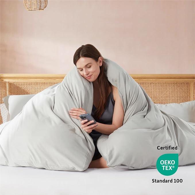 Nestl Light Grey Duvet Cover King Size - Image 3