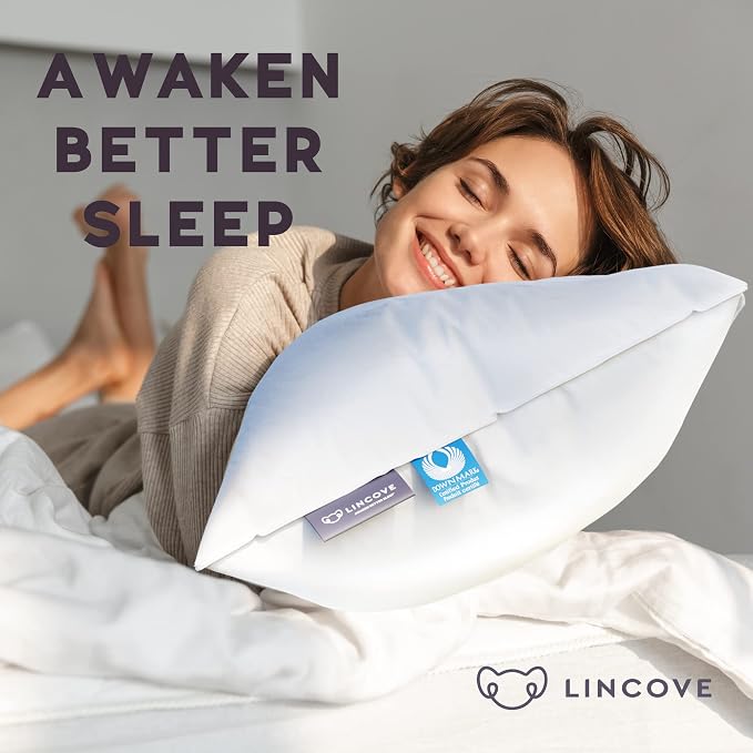 Lincove Cloud Natural Canadian Down Pillow, 500 Thread Count Cotton Shell - Image 6