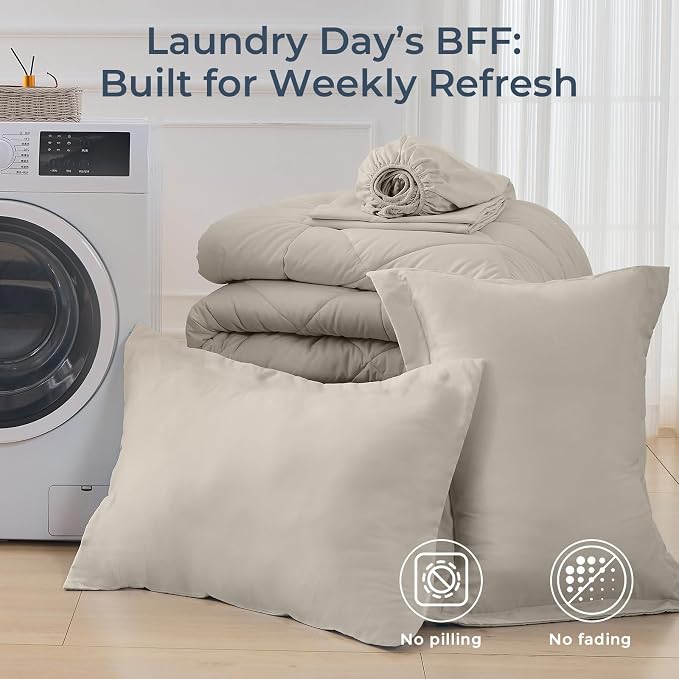 HEVUMYI Linen Twin-XL Comforter Set - Image 7