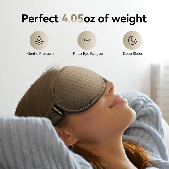 Sleep Mask for Deep Rest – 3D Weighted Design, 100% Light Blocking, Comfortable - Image 2