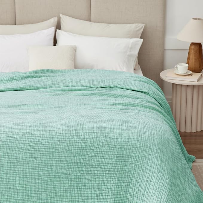 100% Cotton Muslin Blanket Twin 66" x 90", Breathable and Lightweight Cotton - Image 7