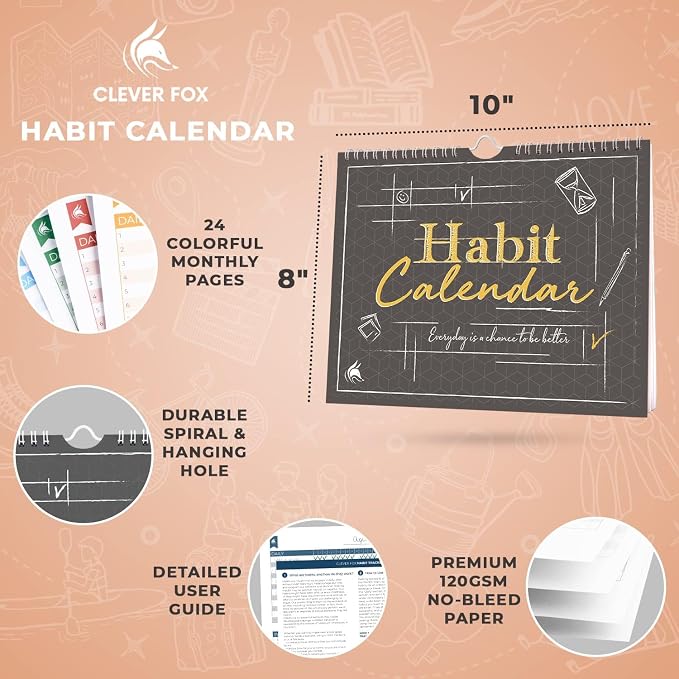 Clever Fox Habit Tracker Calendar – Inspirational Goal Tracker and Habit - Image 2