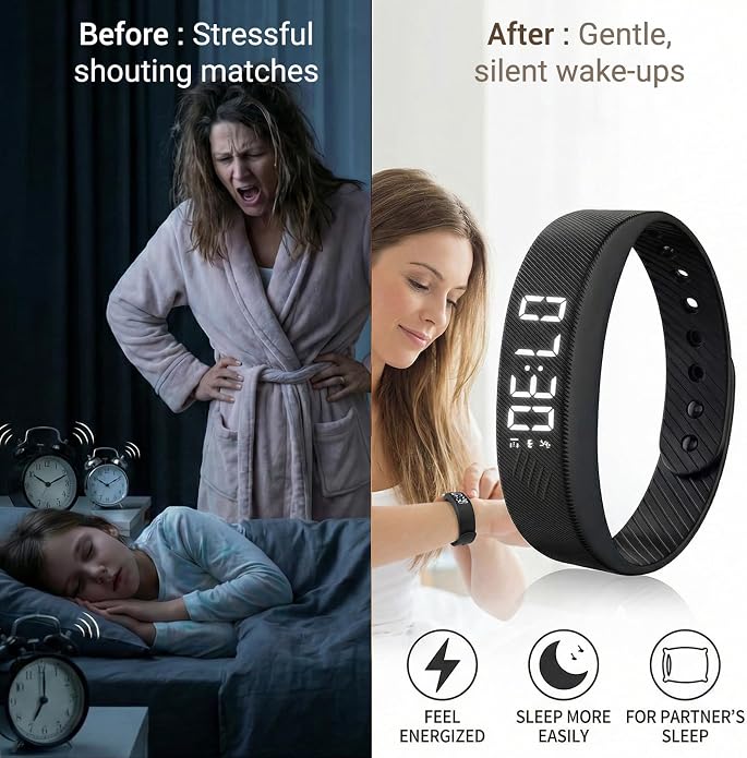 Vibrating Alarm Clock Watches Vibrating Alarm Wristband 40-Day Battery Life - Image 3