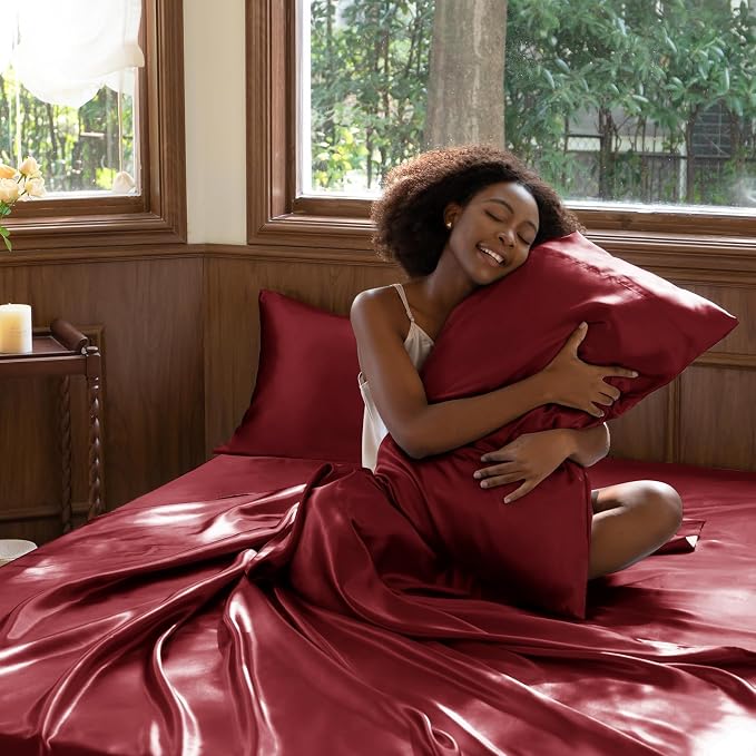 CozyLux Satin Sheets Twin Sheet Set - Image 7