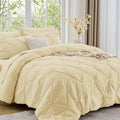 Sasttie California King Comforter Set, 7-Piece Bed in a Bag, Pintuck Bedding by SASTTIE