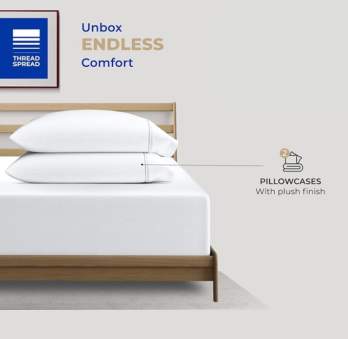 Thread Spread 100% Cotton King Size Pillow Cases Set of 2 - Image 3