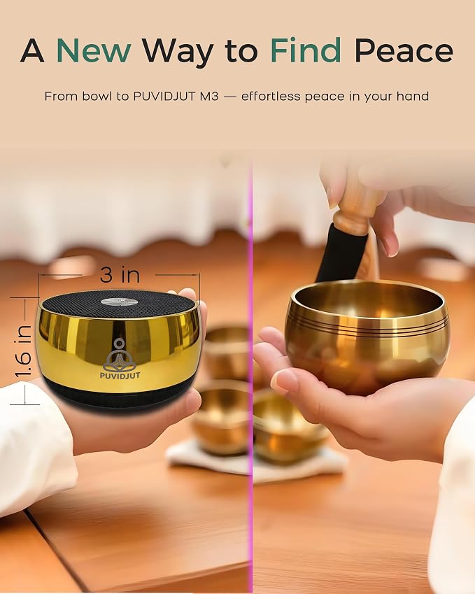 Portable Electronic Tibetan Singing Bowl, 4 Healing Frequencies& Singing Bowl - Image 7