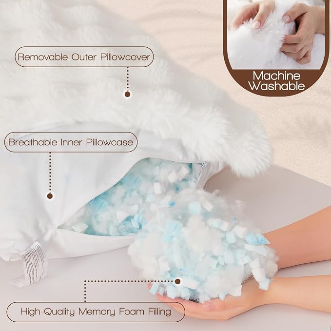 YZ HOME Faux Fur Fluffy Body Pillow - Image 4