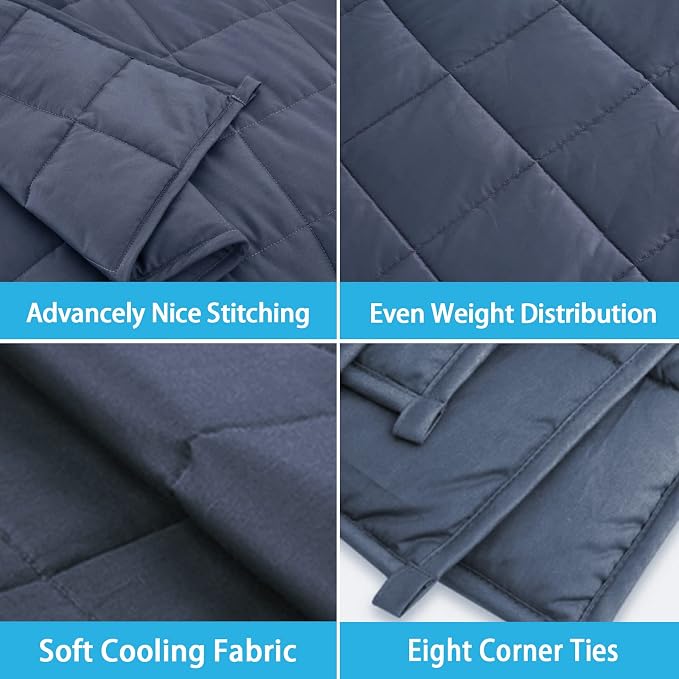 Cooling Weighted Blanket for Adults Twin Size, Breathable Heavy Microfiber - Image 5
