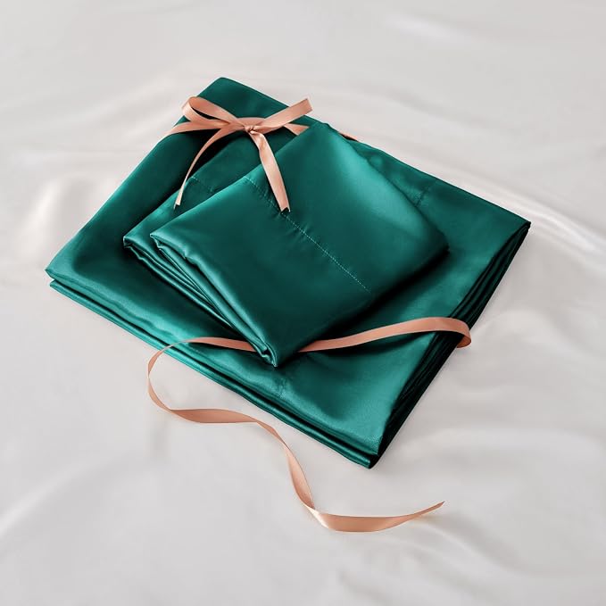 BEDELITE Satin Fitted Sheet and Pillowcases Set, Luxury Soft Similar to Silk - Image 6
