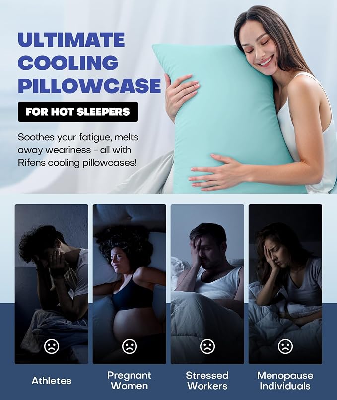 Ice Cooling Pillowcase for Hot Sleepers, Instantly Cool, Stays Cold All Night - Image 6