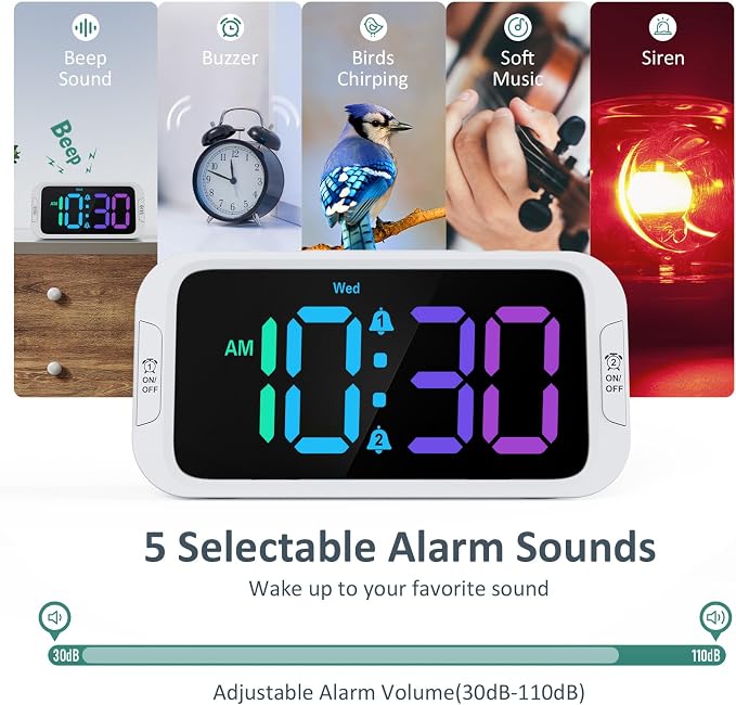 Odokee Dual Colorful Alarm Clock - Image 5