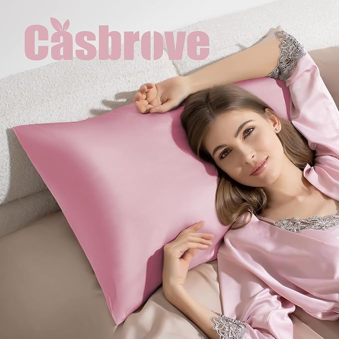 Silk Pillow Cases 2 Pack Mulberry Silk Pillow Cases Soft Breathable Both Sided - Image 3