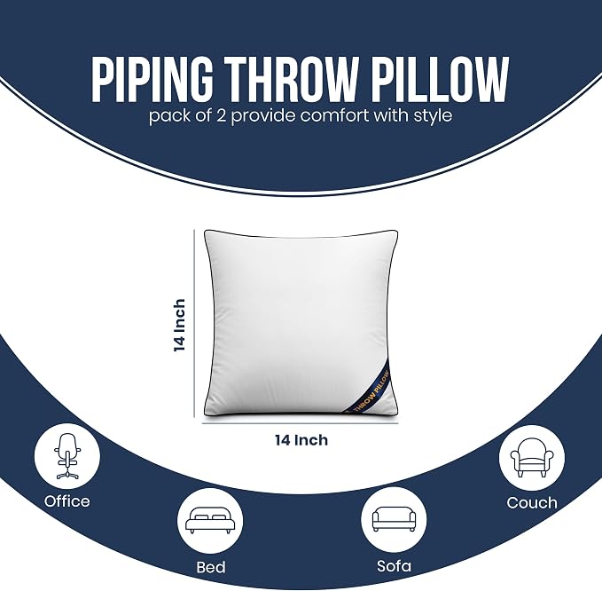 Utopia Bedding Throw Pillow Inserts, 14 x 14 Inches Decorative Indoor Pillows - Image 2