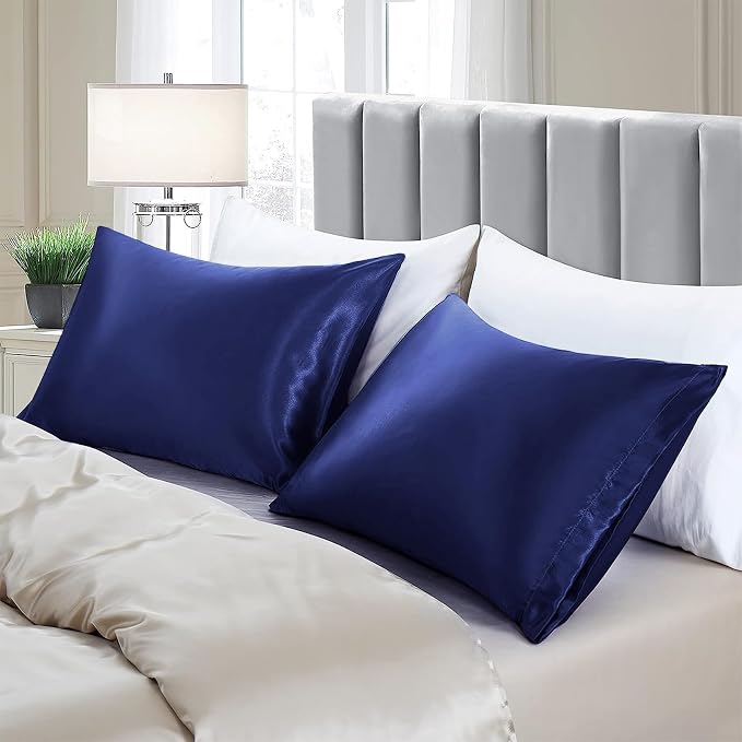 Aormenzy Satin Pillow Cases for Women Standard Size Set of 2, Fade Resistant - Image 4