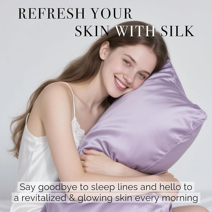 Ravmix Silk Pillow Cases with Zipper, 21momme Mulberry Silk Pillowcase - Image 2