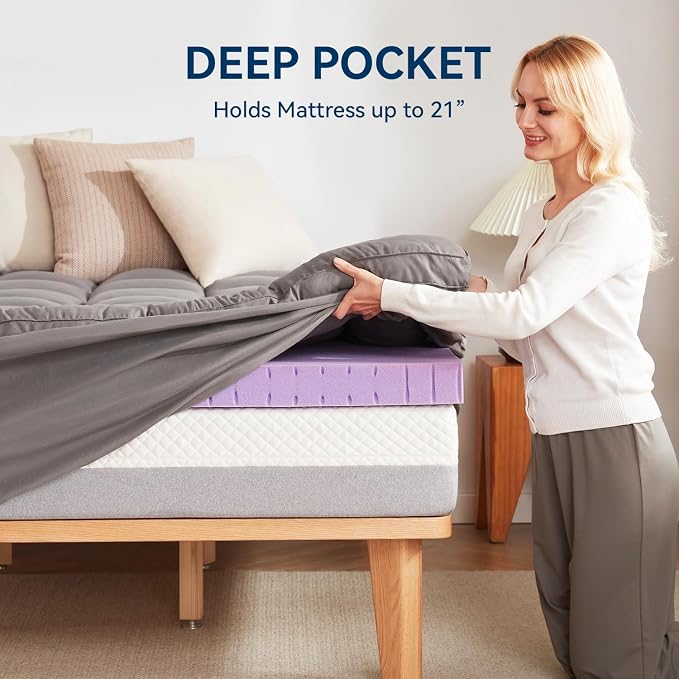 BDEUS Dual Layer 5 Inch Memory Foam Mattress Topper Twin XL Size - Image 7