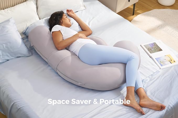 Momcozy Cooling Pregnancy Pillow, Original F Shaped Maternity Pillow - Image 6