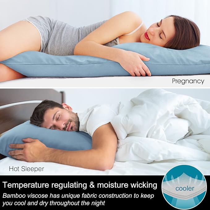 BEDELITE Body Pillow Case Cover, Rayon Made from Bamboo, Cooling Body Pillow - Image 3
