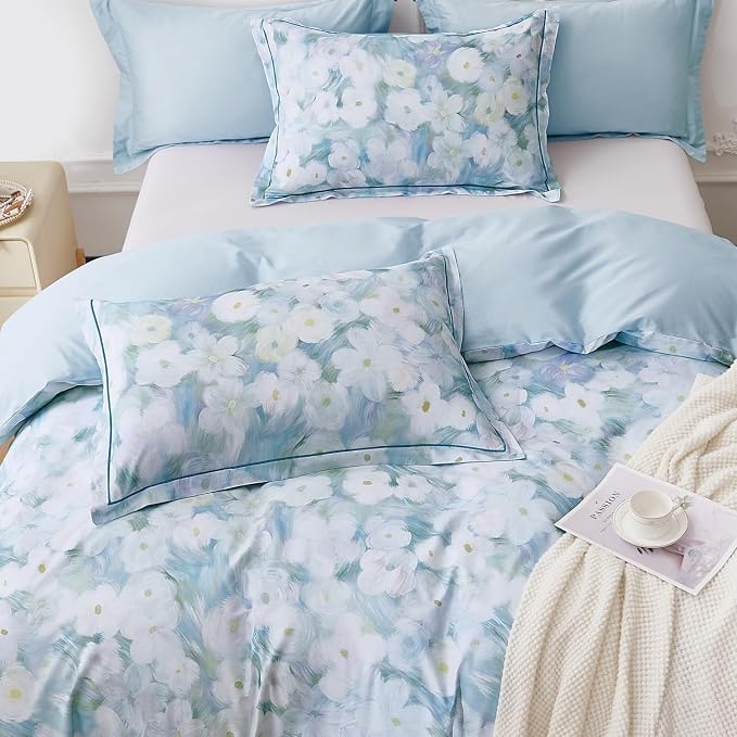 OAITE Duvet Cover Set King Size Oil Painting Pattern Ultra Soft 100% Cotton - Image 2